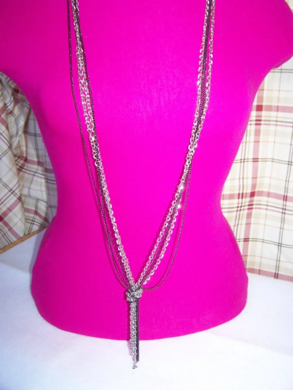 Black Tassel Multi-Strand Necklace